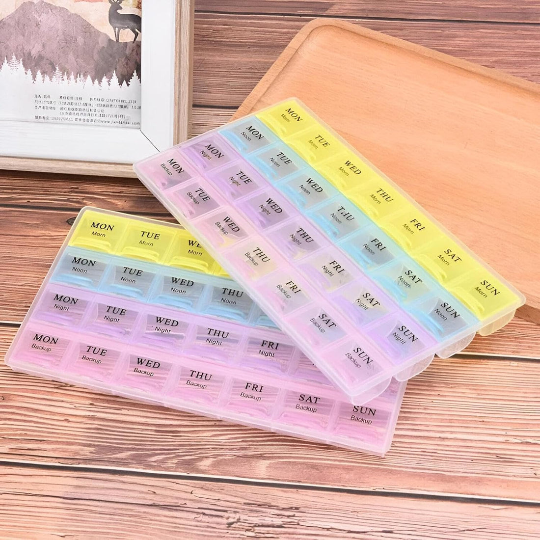Medication Planner - Smart pill organizer with daily sections for morning, afternoon, evening, and night, designed to help you manage your vitamins and medications effectively. (2 pcs)