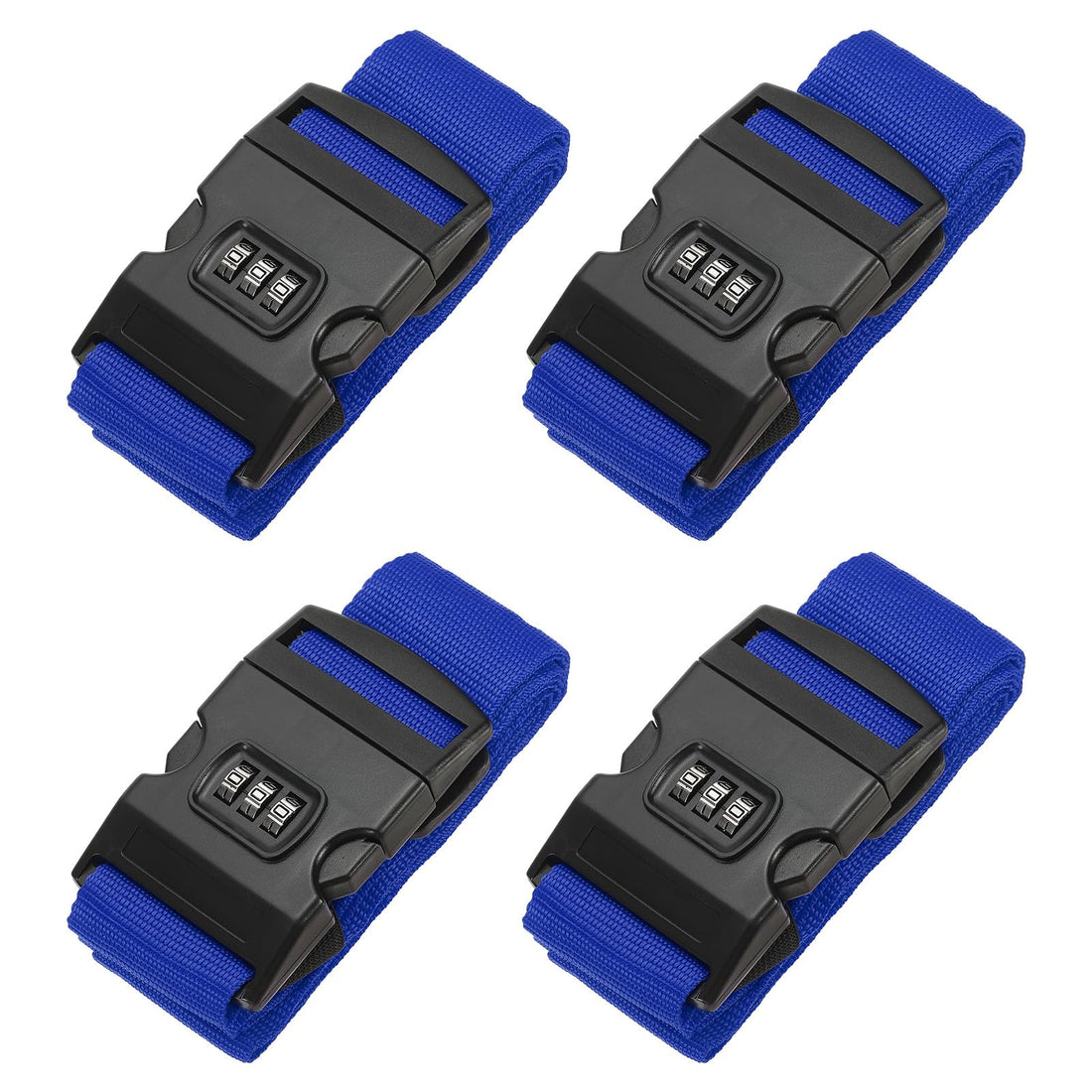 PATIKIL Luggage Straps, 4 Pack Suitcase Straps Adjustable Luggage Belts Strap with Combination Lock TSA Approved for Luggage Suitcases Travel, Dark Blue