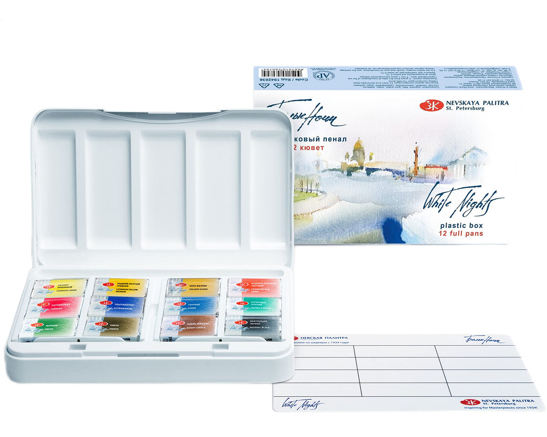 White Nights 1942036 Watercolor Tablet 2.5 ml Set 12-Pieces