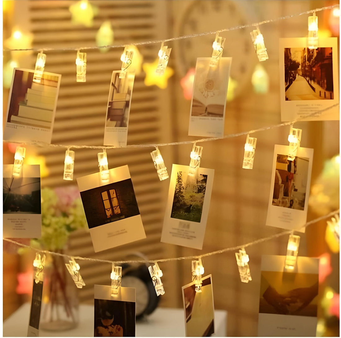 Fantastic Fairy Lights with LED Features and Clips for Easy Photo Display, Battery Operated for Convenience, Perfect Christmas Lights for Hanging Your Cherished Photos, Notes, Postcards, Memos