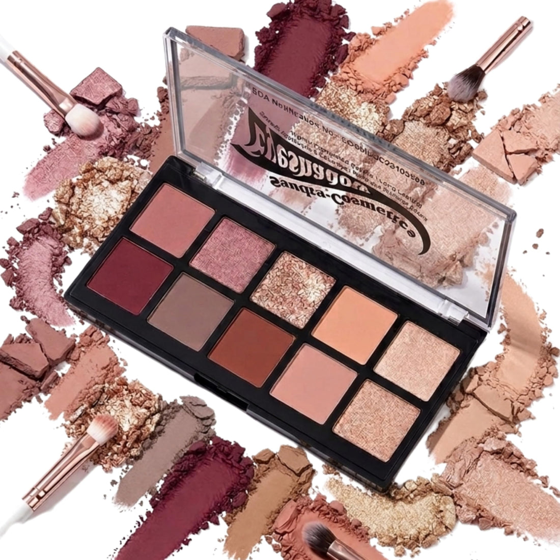 Shimmer Eye Shadow Makeup Palette 10 Colors, Highly Pigmented Matte Glitter Shimmer Pearl Waterproof Party Sparkling Eyeshadow Palette for girl