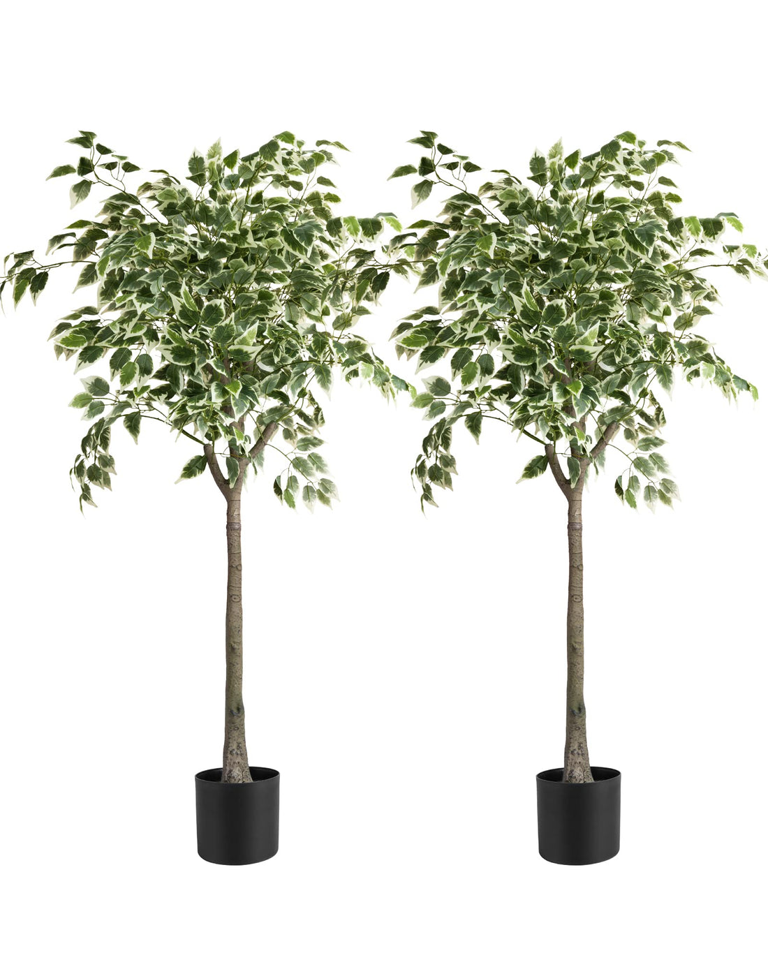 5Ft Ficus Tree Artificial Plants for Home Decor Indoor Fake Ficus Artificial Tree House Plants Large Office Plant Artificial Ficus Trees with Heavy Base - 2Pack