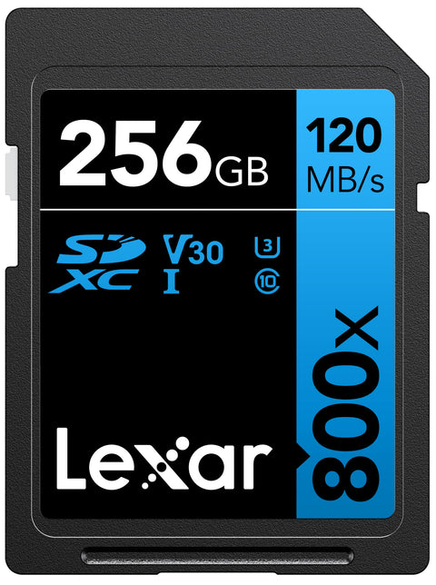 Lexar High-Performance 800x SD Card 256GB, SDXC UHS-I Memory Card BLUE Series, Up to 120MB/s Read, Up to 45MB/s Write, for Point-and-shoot Cameras, Mid-range DSLR, HD Camcorder (LSD0800256G-BNNAG)