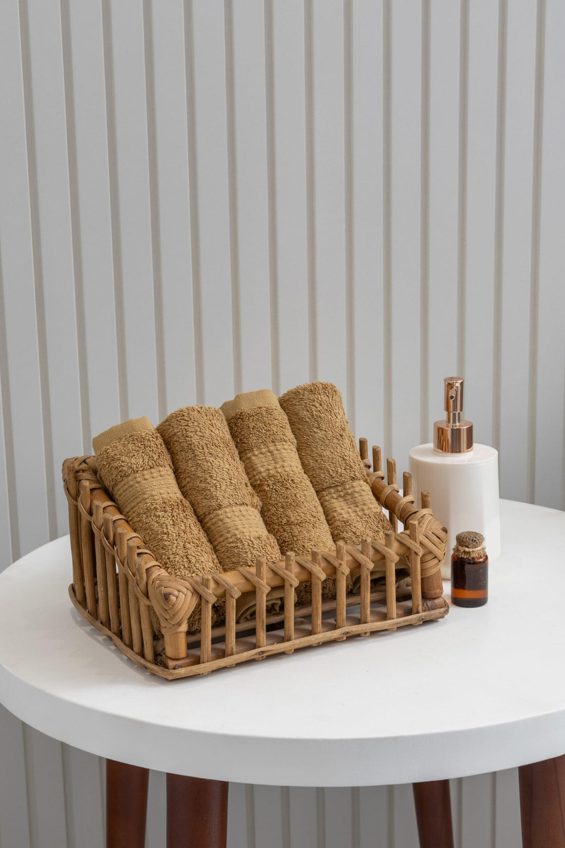 nit - Dijon Brown 4 pieces Face Towels Set - Solid (650 GSM) 100% Egyptian Cotton