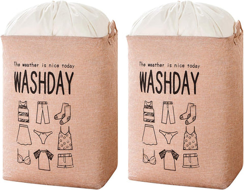 "FASHION.HOME 100L Collapsible Laundry Basket – Modern Design for Bedrooms with Foldable Lid, Large Clothes Storage Bag for Dirty Baskets, Ideal for Storing Clothes, Towels, (Random ((2pec))