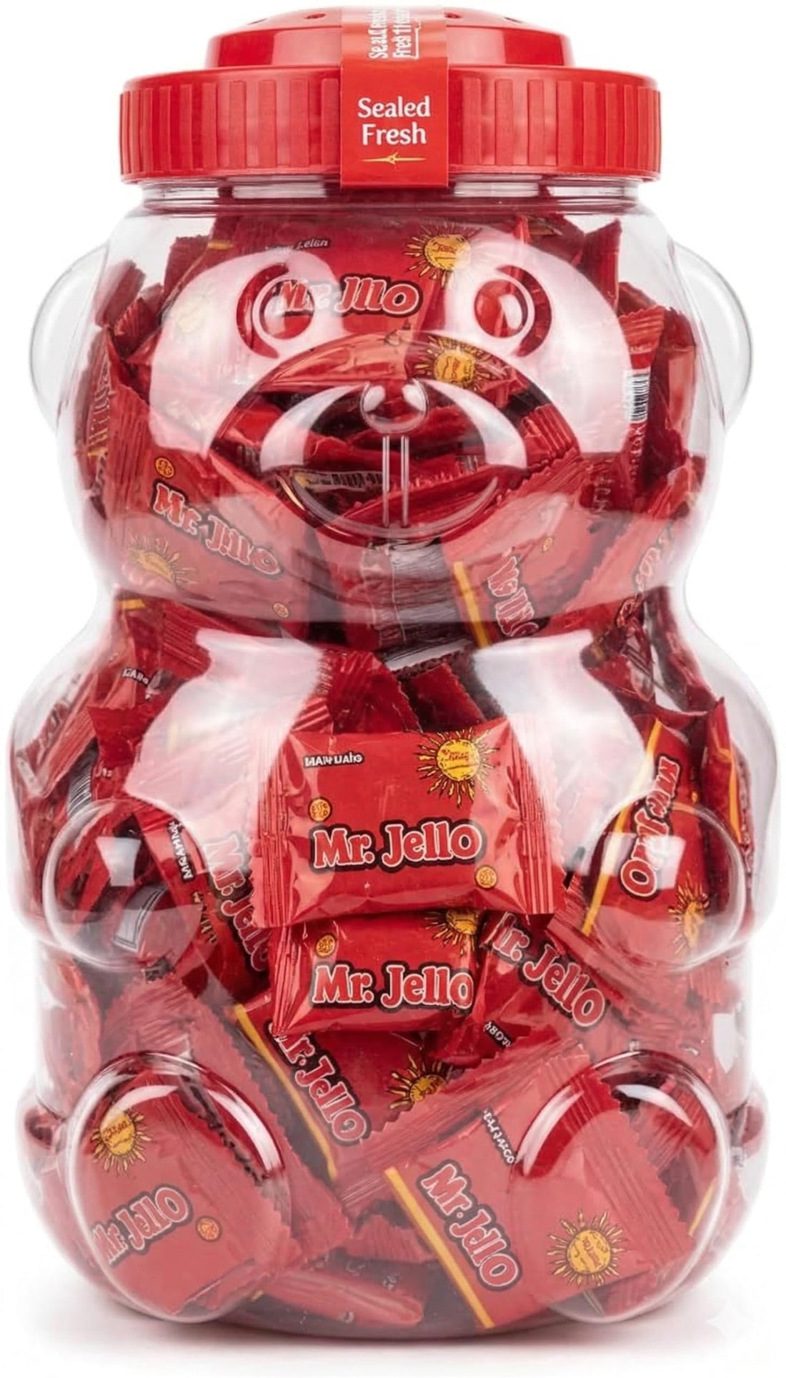 Mr. Jello Sweetness Special Edition Bear Jar, Fruit Flavoured Gummy Bears, 75 Mini Packs, 500g