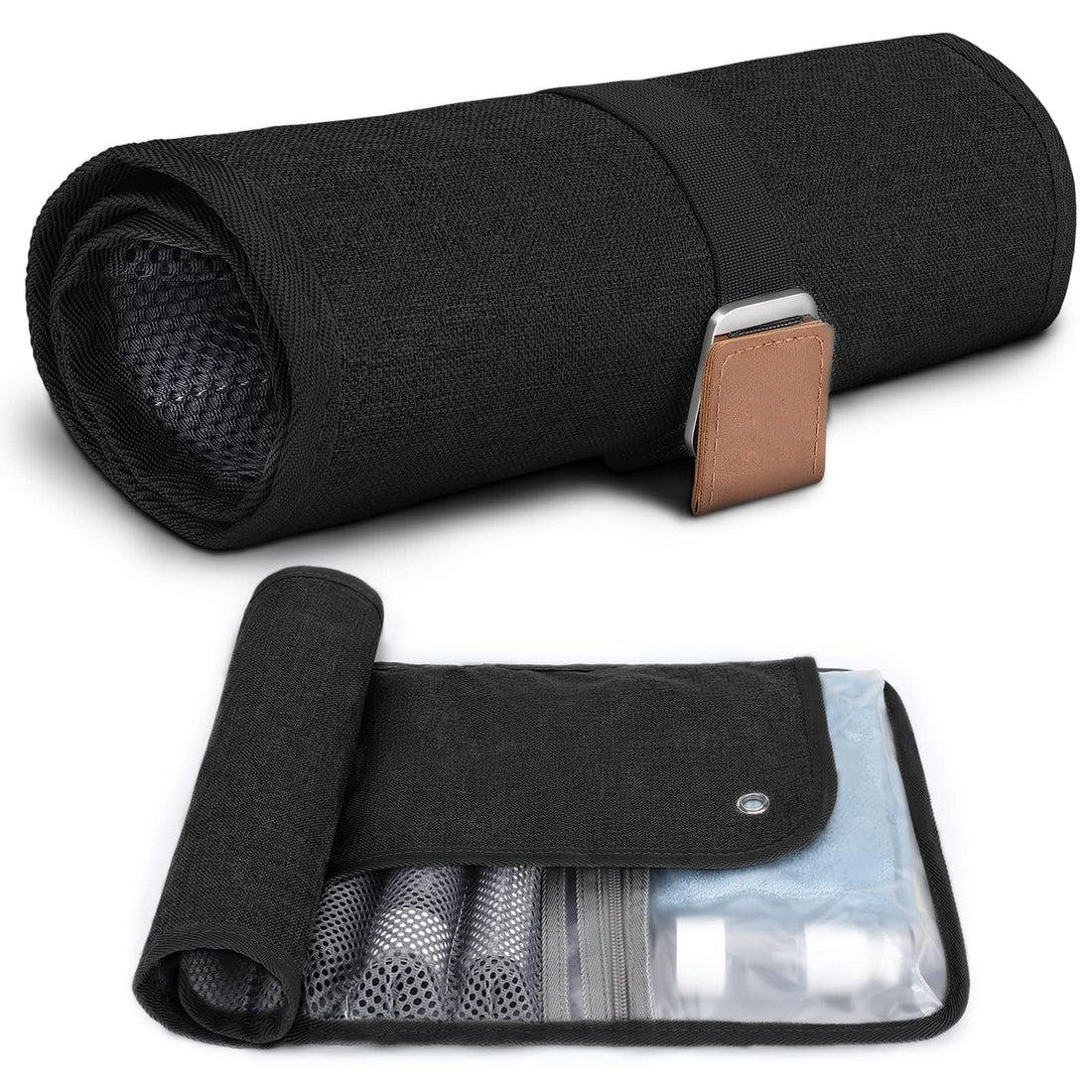 Toiletry Bag for Men, Travel Essentials Travel Toiletry Bag, Water-Resistant Compact Bathroom Roll Organizer for Hygiene, Shaving kit, Gifts for men