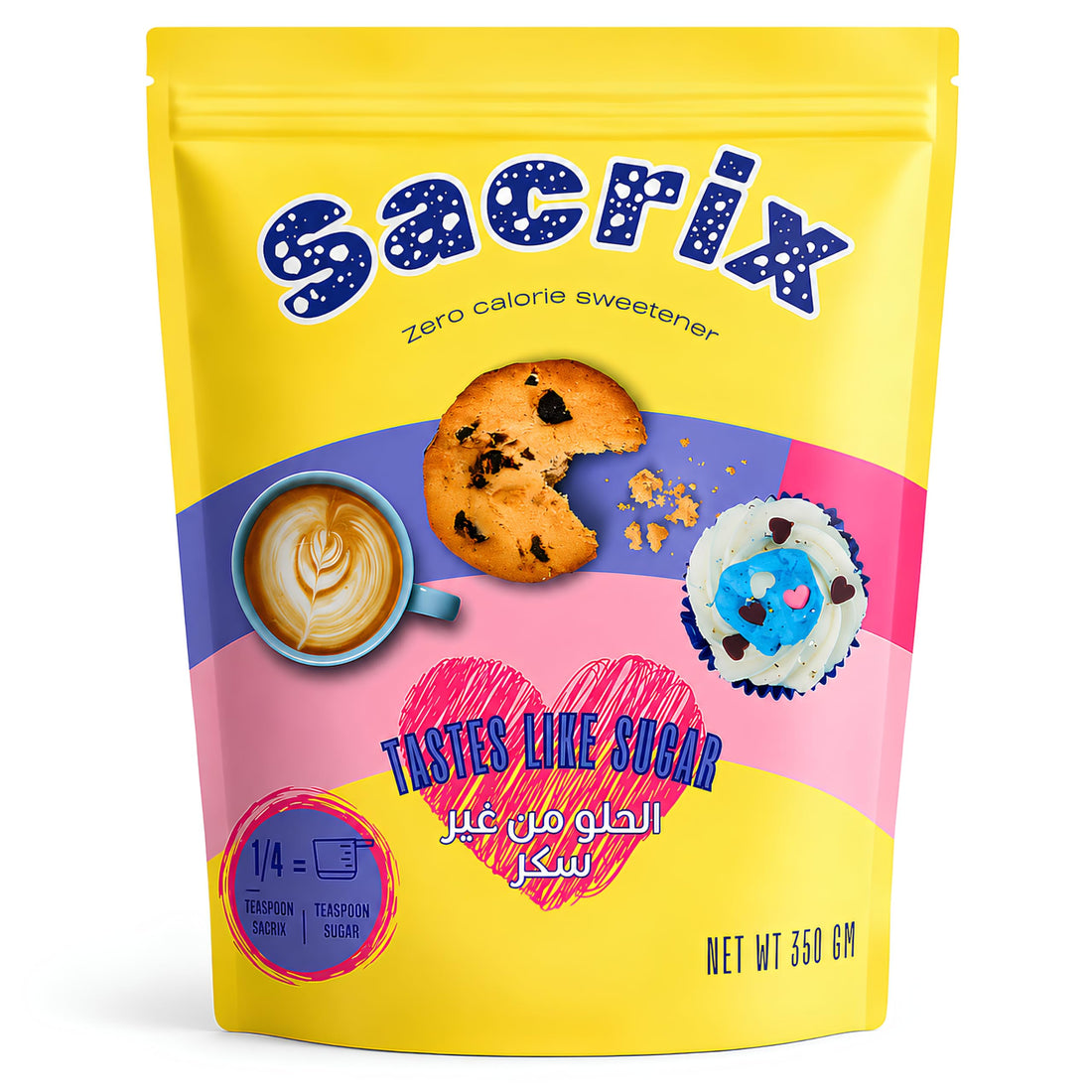Sacrix Zero Calorie Sugar Substitute 350g – Sucralose Sweetener, No Aftertaste, Keto & Diabetic Friendly, Great for Baking, Cooking & Drinks | Healthy Diet Sugar Alternative