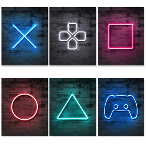PRINTED Neon Gaming Posters - UNFRAMED 8"x10" - Gamer Room Decor for Boys - Gaming Room Decor - Gaming Decor - Posters for Boys Room - Gamer Decor - Video Game Decor - Gaming Wall Decor