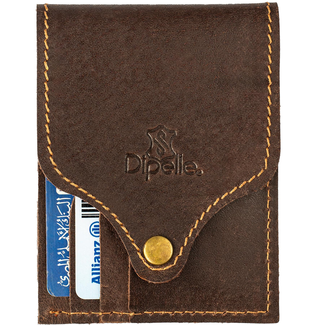 Handmade Real Leather Wallet for Men - Minimalist Design Large Capacity -Slim Front Pocket Wallet- Slim Case holds Money and Cards for Men & Women (Brown)