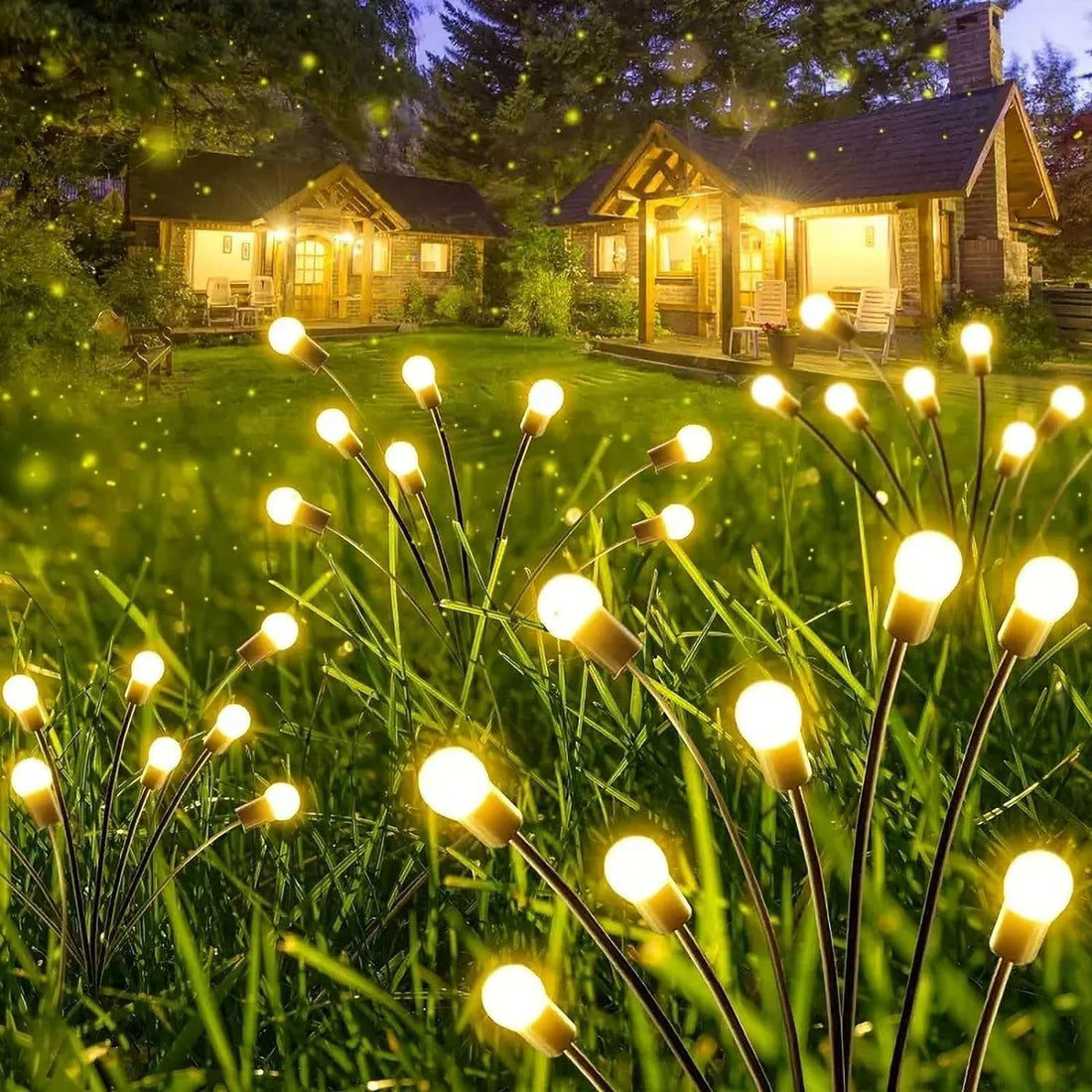 Upgraded Firefly Solar Garden Lights, Pack of 4 Firefly Lights, Waterproof Garden Art Fairy Lighting for Yard, Patio, Walkway Decoration
