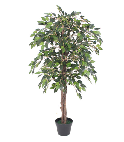 Requena Artificial Tree with Lifelike Leaves Replica Artificial Plant Black Plastic Pot (120cm, OAK2737-1)