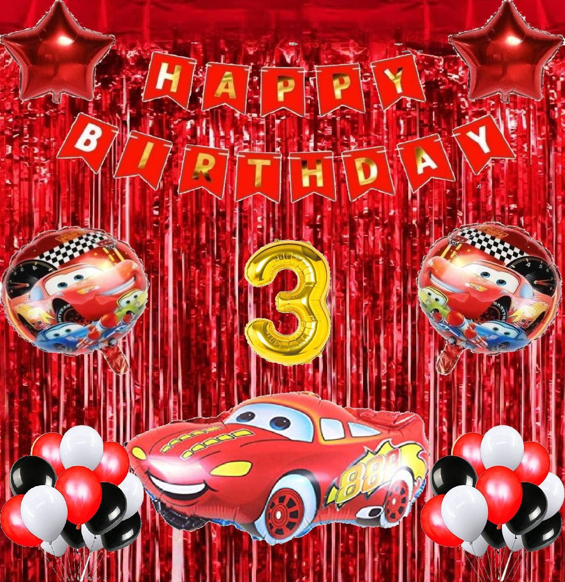 Attache McQueen Car Theme Birthday Decorations Items or Kit - (McQueenCartheme9)