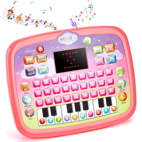 Toddler Toys for 2 Year Old Girls and Boys Education learning Computer Toys for 2 Year Olds Tablets Toys Presents for 1-4 Year Old Girls Presents Toys for 1 Year Old Girls, Pink