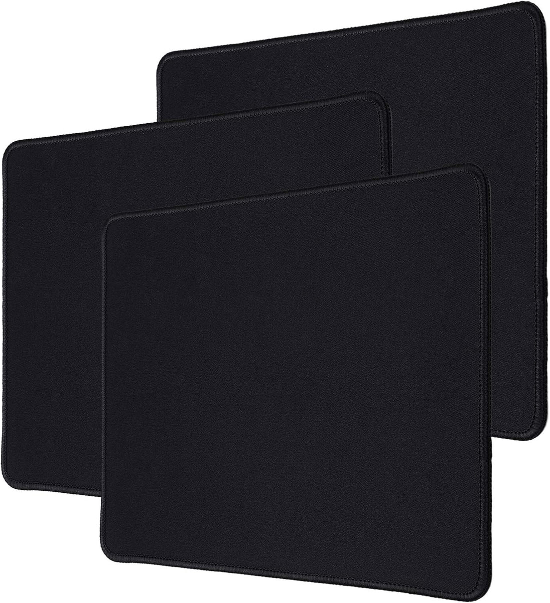 3-Pack Gaming Mouse Pads for Laptop/Computer, Premium-Textured Mouse Mat Pad, Non-Slip Rubber Base Mousepad (Black) 3PCS