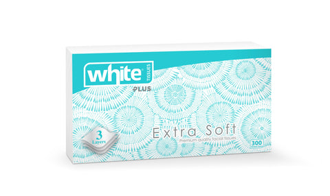 White Extra Soft Flexi Facial Tissues - 300 Tissues, 3Ply| Perfect for Allergies & Cold & Flu