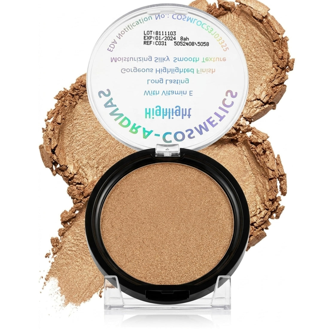 Powder Highlighter, Long-Lasting Luminous Face Finish, Cake-Resistant With Micro-Shimmer, Vegan & Cruelty-Free (03)