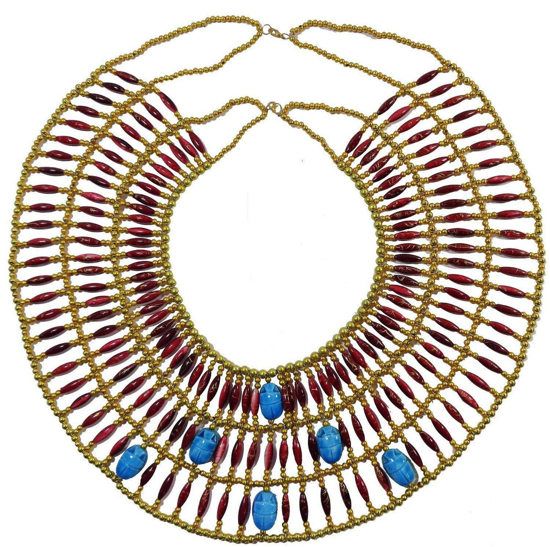 Egyptian Cleopatra Cleopatra Scarab Necklace Collar Choker Hand Made Multi Beaded Beetle Beads King Queen Pendant Christmas Halloween Ancient Egypt Pharaoh Costume Accessory Jewelry Belly Dance