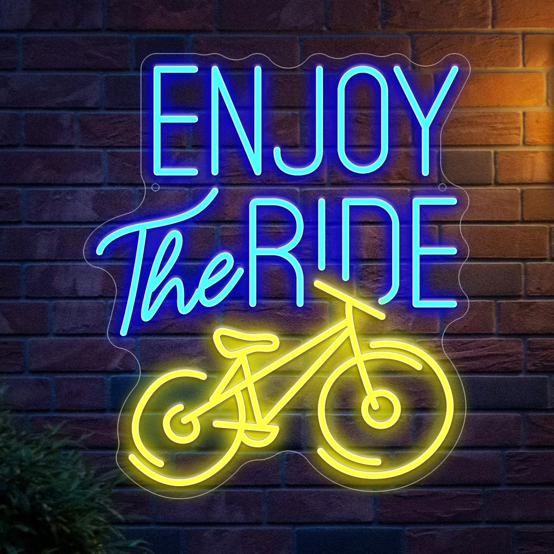 STOERNEON Enjoy The Ride Neon Sign, Gym Sign Fitness Neon Light, Motivational Sport Exercise Bike Sign Wall Decor Led Business Signs Backdrop Lights Wall Hanging Creative Neon Lights Signs Usb Powered