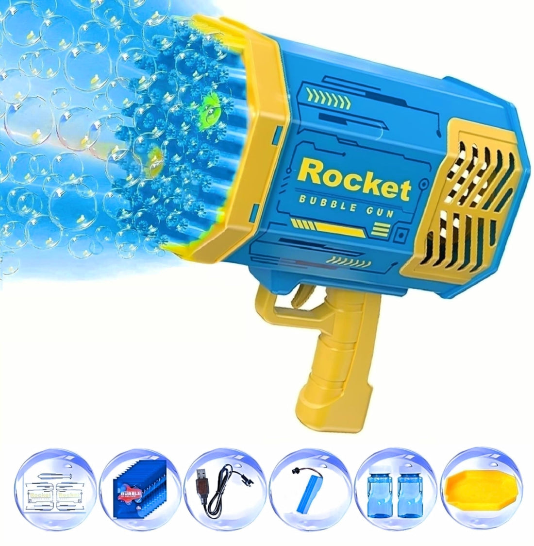 Bubble Machine is 1000 Bubble Gun Best Bazooka Bubble Gun Kids Bubble Bazooka Water Table for Toddlers 4-13-Guns Bubbles for Kids -Extra 28 Bubble Solution - Bazooka Bubble Machine Gun-Outdoor Toys.