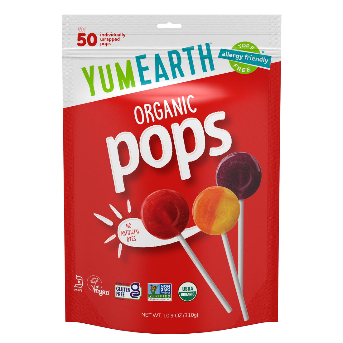 YummyEarth Yummy Earth Organics Lollipops 50 pops different flavors 350g