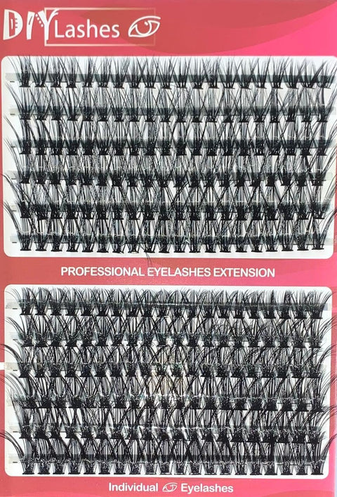 LAHES 240PCS - Extensions Individual Lash Volume 6D mink - FREE EYELASHES - Natural Eyelashes (2 MM TO 10 MM-MIX)-ONE BY ONE-12mm mix -2 shape