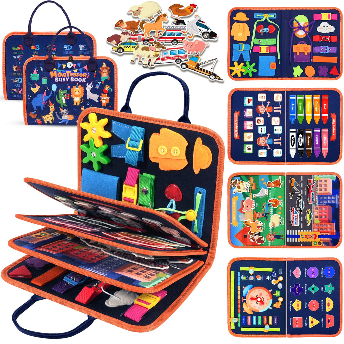 Toddler Toys Busy Board - Montessori Toys for 1 2 3 Year Old Boy Birthday Easter Gifts for Kids, Sensory Toys Baby Essentials, Busy Book for Toddlers 1 2 3 Year Old, Airplane Activities for Toys Gifts