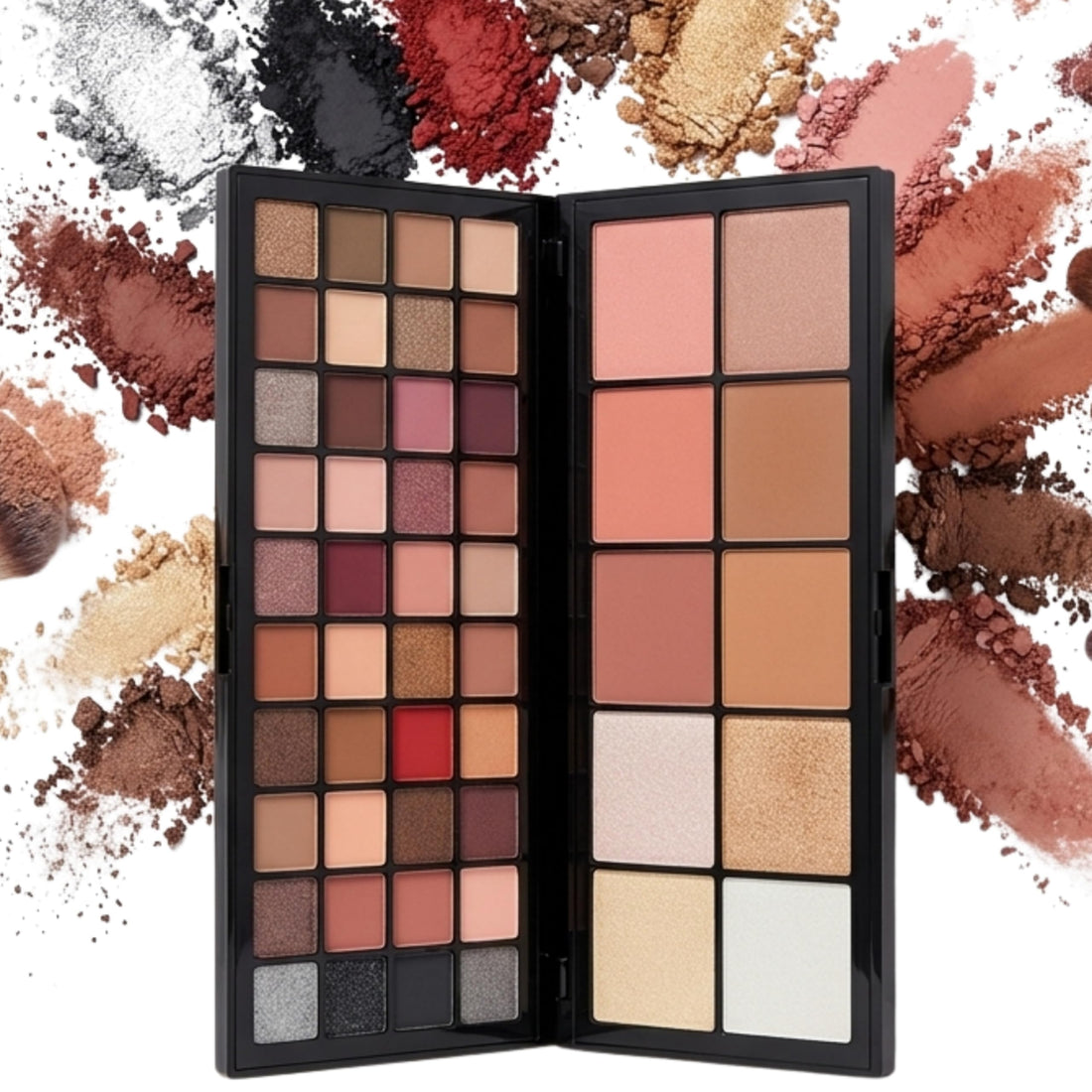 Highly Pigmented Eye Makeup Palette, Matte Shimmer Metallic Eyeshadow Pallet Long Lasting Blendable Natural Colors Make Up Eye Shadows Cosmetics Gift Kit (50 color)