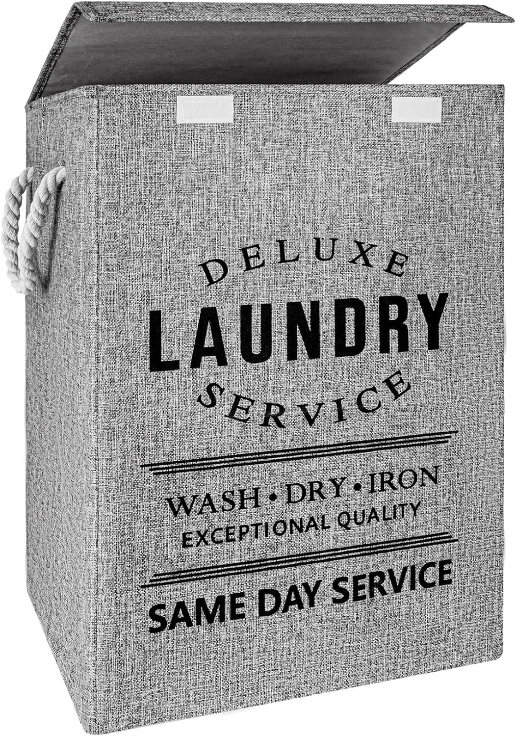 U Trip Laundry Basket with Lid, Upgrade Sturdy 85L Large Laundry Hamper - Waterproof Stylish Foldable Laundry Baskets for Storage Clothes Toys(Light Grey)