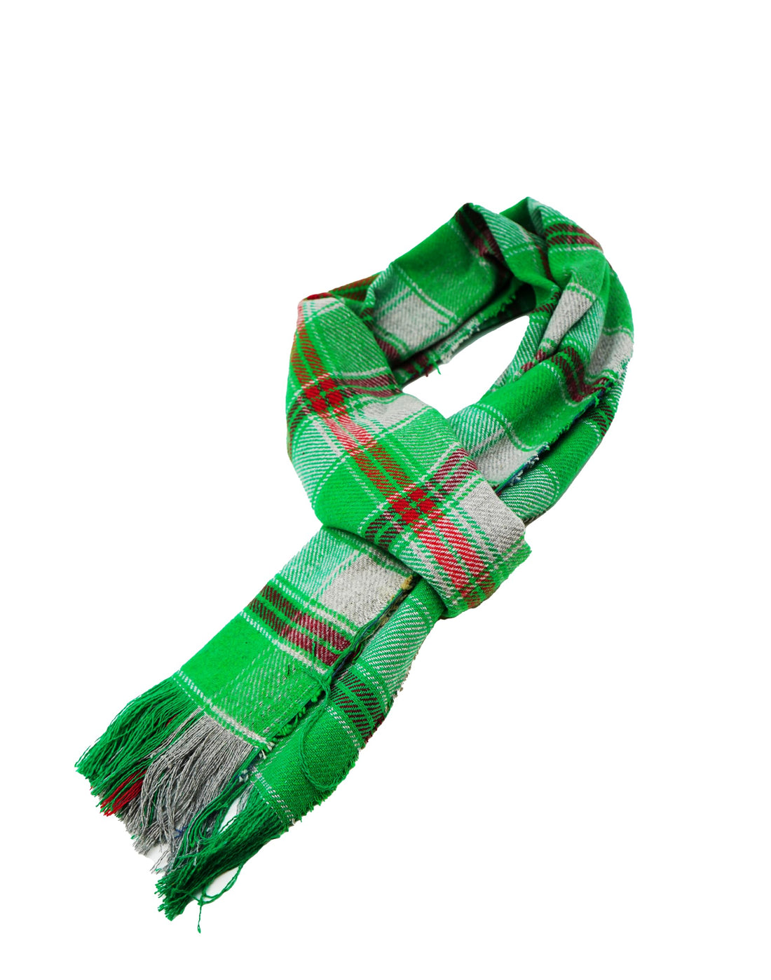 Plaid Scarf, Green and Red Tartan Pattern, 135 * 19