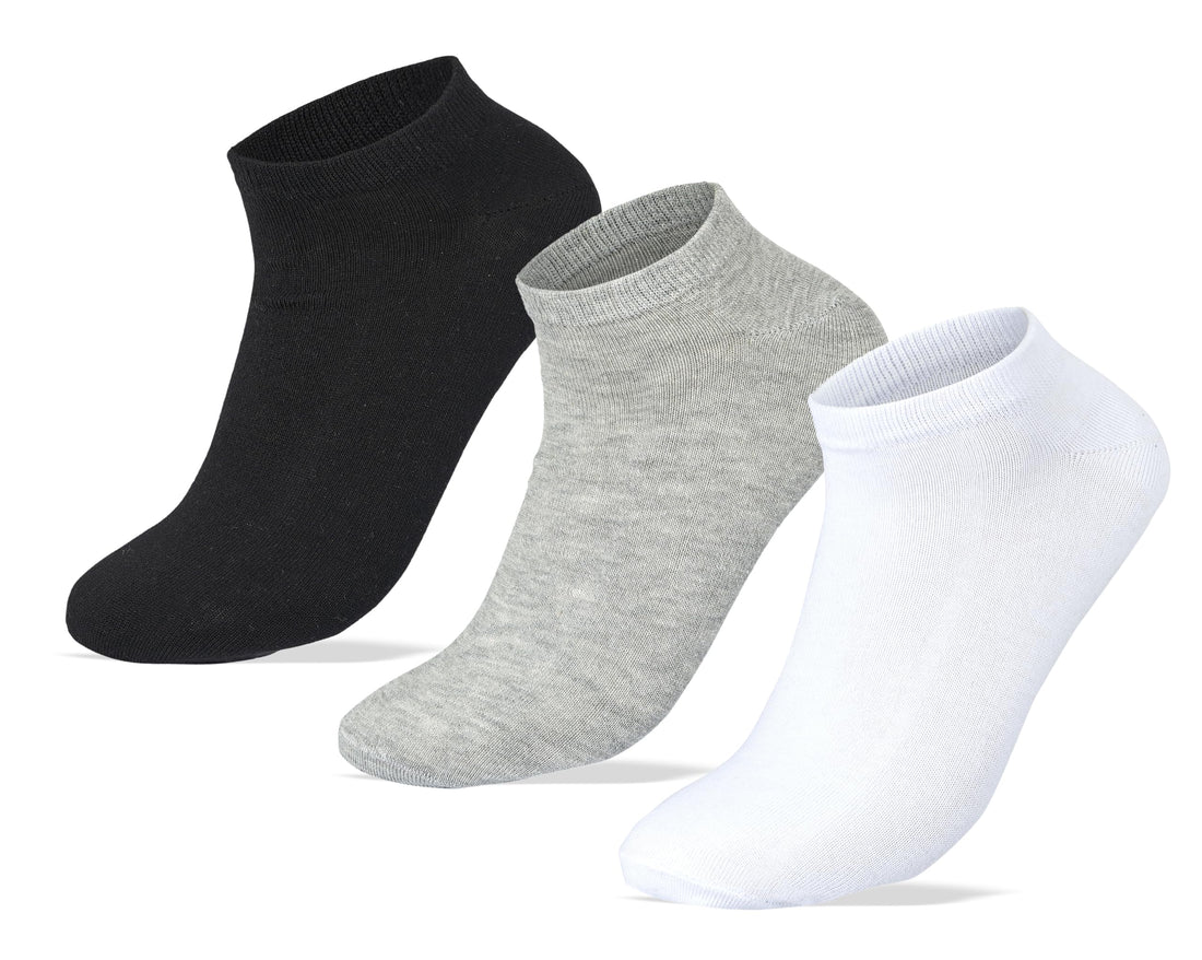 Sam Socks Set Of 3 Ankle Plain Solid Socks For Women 36-40 EU