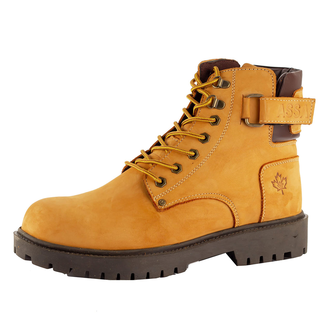Safety Asa Brown Leather Rubber Sole