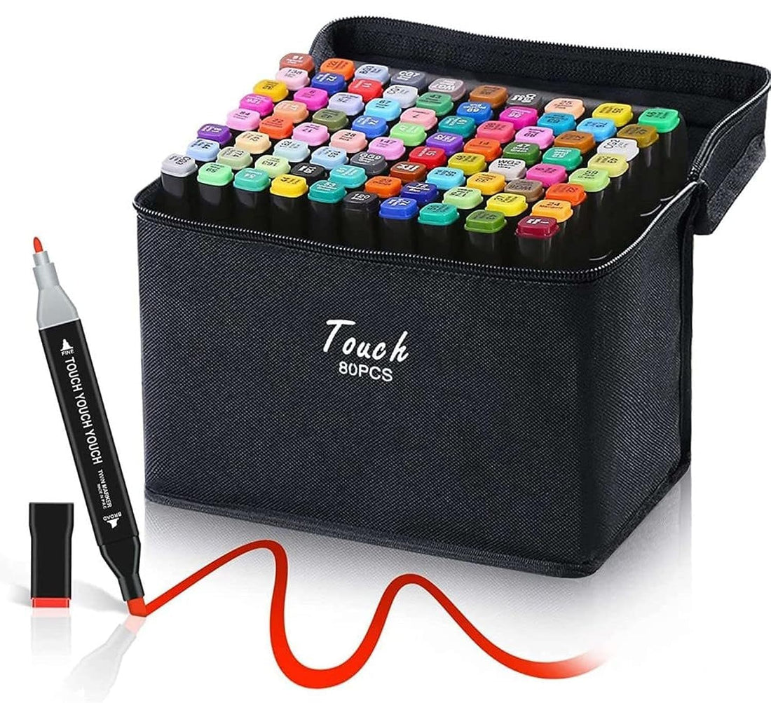 Lemon Life 80 Colors Touch Professional Twin Marker Pen Waterproof Graphic Marker Set For Arts, Sketch, Manga W/bag