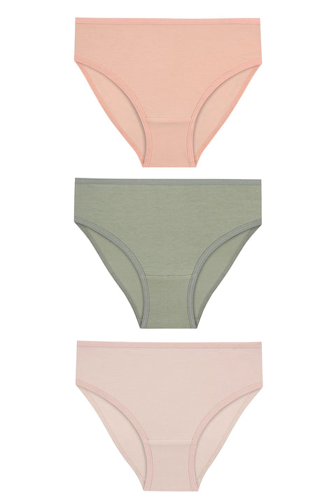 Womens cut Bikini Style Underwear, Olive & Rose, M