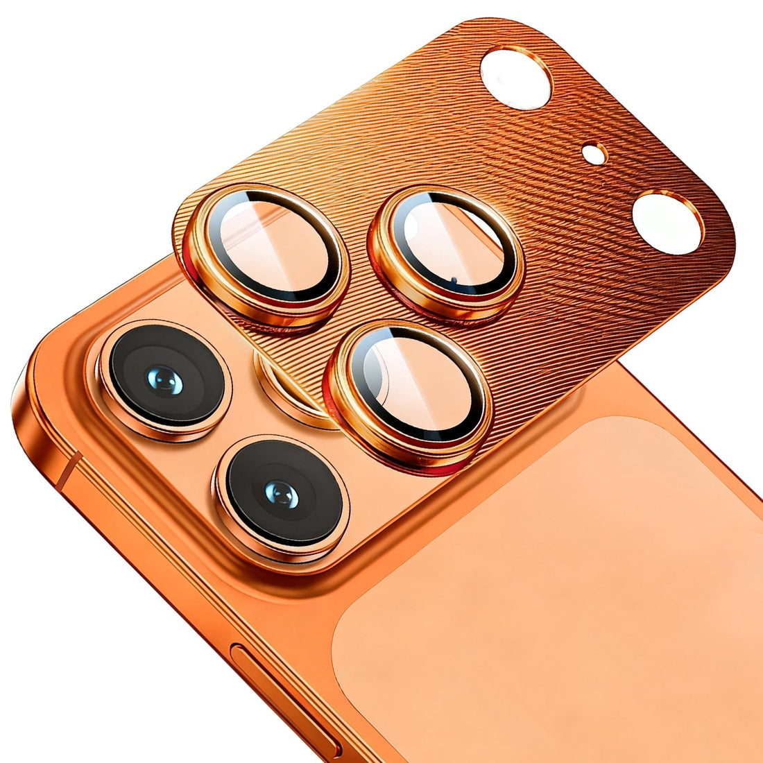 UICCVOKK Camera Protection for iPhone 17 Pro Max Camera Protective Film, 17Promax 1 Piece (Mat) Metal Plate 9H Hardness Orange HD Clear Camera Tempered Glass Screen Protector Film