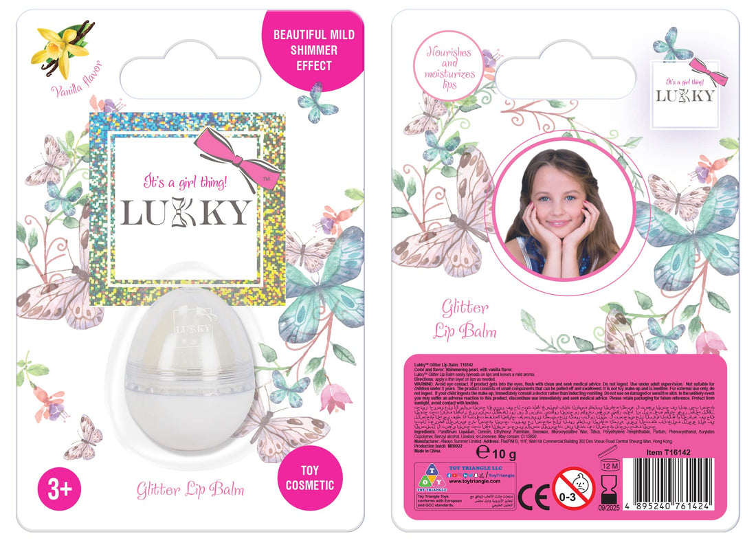 Lukky Lip Balm With Glitter Egg-Shaped (10g) (Shimmering Pearl)