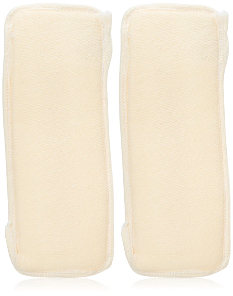 Treprof Tre-5111 Natural Oval Double-Faced Massage Loofah With Fabric Handle For Bath, Spa, And Shower – Beige – Pack Of 2