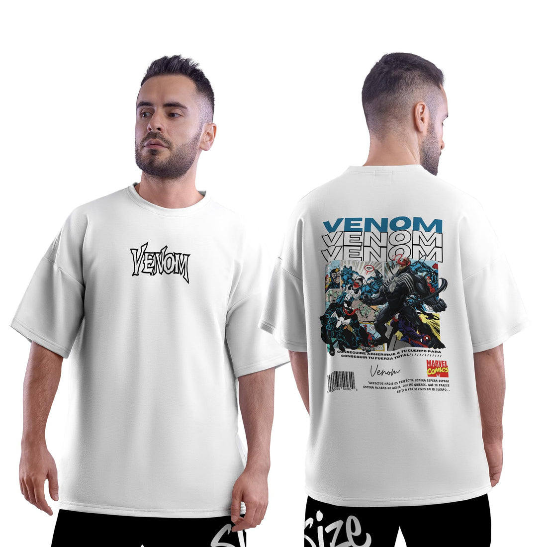 Venom Print Oversized T-Shirt for Men