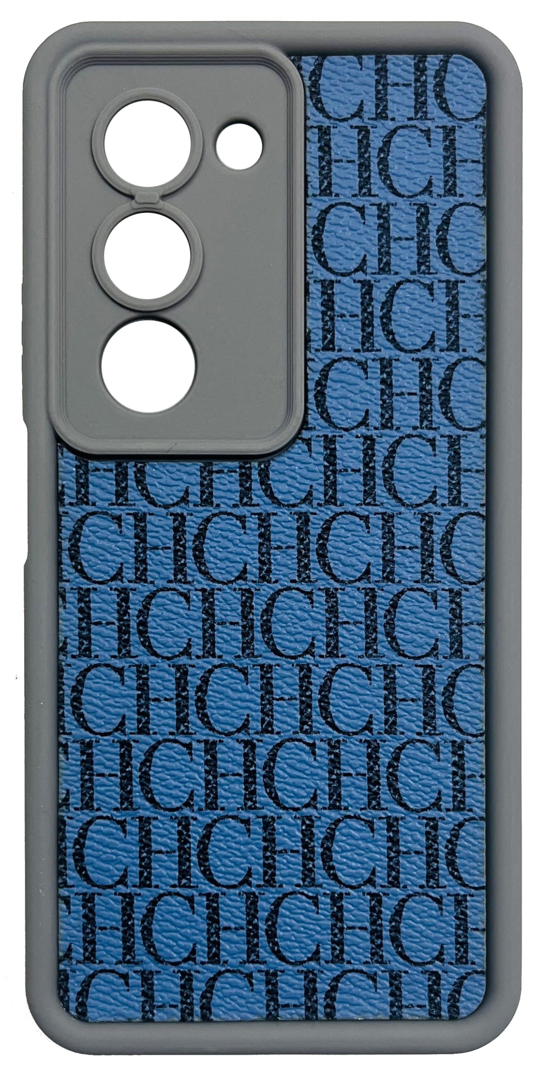 (For Redmi 15) Xpress Back Cover Soft Silicon With Leather sticker Bumper TPU Camera Protection Case For Xiaomi Redmi 15 Anti-Shock Cover (Gray.CH)