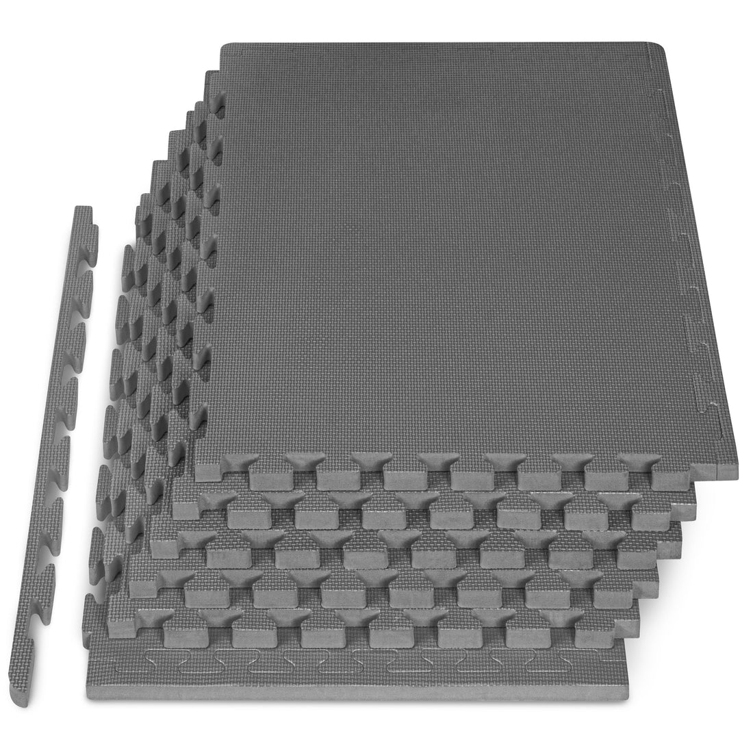 ProsourceFit Extra Thick Puzzle Exercise Mat, EVA Foam Interlocking Tiles for Protective, Cushioned Workout Flooring for Home and Gym Equipment, Grey - 1 inch - 24 Sq Ft - 6 Tiles