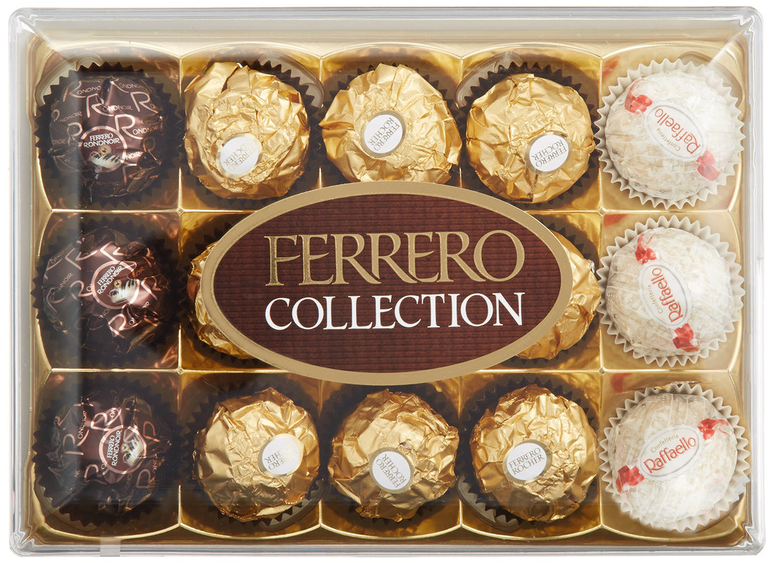 Ferrero Collection Rondnoir/Rocher/Raffaello Assorted Chocolate Truffles 15 Pieces, 6.07 oz / 172 g