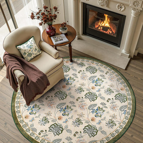 Round Indoor Outdoor Rug 0.25cm Thick, 3D Design, Non Slip Dots Back, Perfect for Bedrooms, Guestrooms, Carpet Case, Carpet Cover, (ca4, 200 * 200cm)