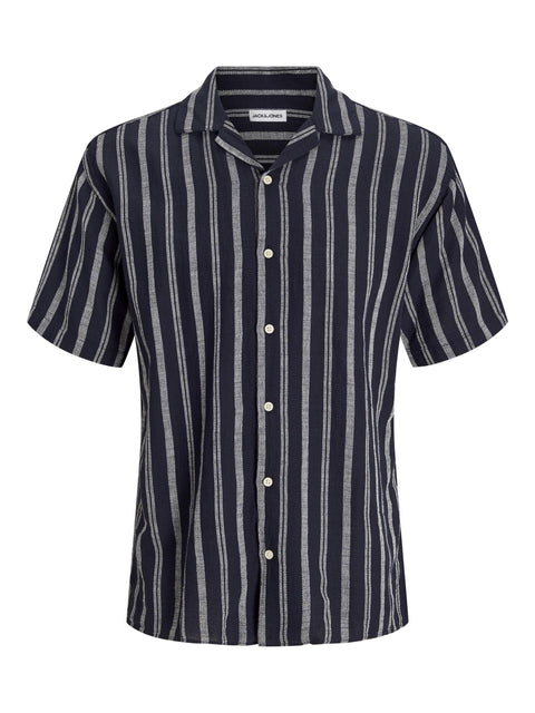 JACK & JONES Mens JJEENZO STRIPE RESORT SHIRT SS SN Modern (pack of 1)