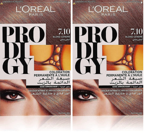 L’Oréal Paris Prodigy Permanent Oil Hair Color 7.1 - Silver Ash Blonde, 180ml (Pack of 2)