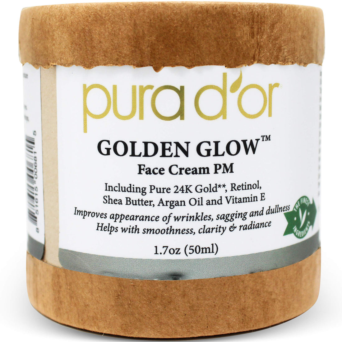 PURA D’OR Golden Glow Face Cream PM - Anti Aging Face Cream With Pure 24K Gold for Firmer Skin, Reduced Appearance of Wrinkles and Increased Appearance of Brighter Skin (1.7oz)