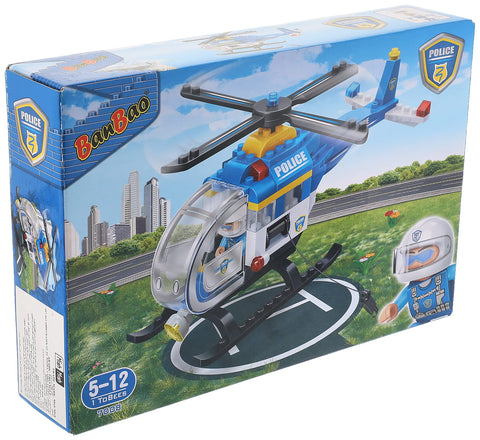 b7008 city series police pretend toys police station helicopter educational building blocks bricks toy set