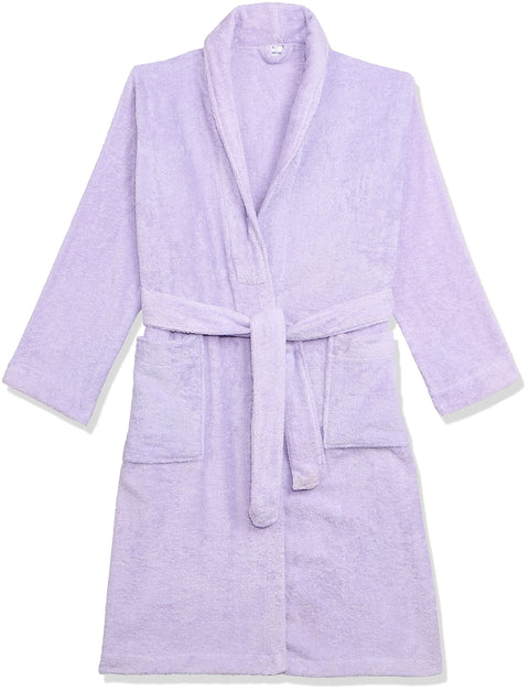 Egyptian Bathrobe in Purple (Lotus Purple) - 100% Cotton, Quick-Dry, Luxurious Comfort for Spa and Home Use