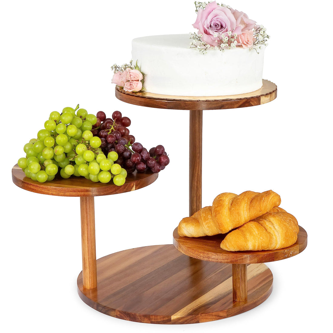 Best Media Elegant 3-Tier Serving Stand with Ceramic Plates, Versatile Tiered Tray for Cupcakes, Appetizers, and Fruit, Perfect for Parties, Afternoon Tea, and Home Decor