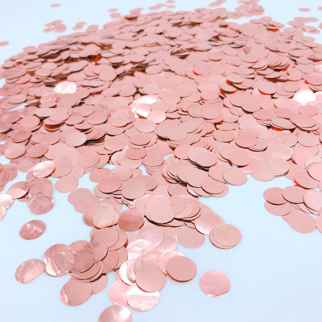 Glitter Rose-Gold Foil Metallic Round Table Confetti Circle Dots Mylar Scatter for Wedding, Bridal Shower, Engagement, Baby Shower, Birthday Decorations, 60g