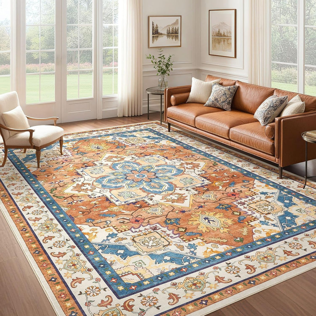 Area Rug Cover Washable 160 * 250cm Soft Non-Slip Faux Wool Fiber 3D Design Perfect for Living Room, Bedroom, Dining Room, Indoor and Outdoor (2)